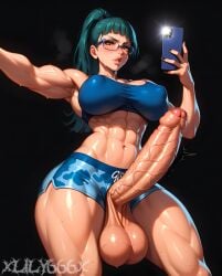 1futa 1futanari 2d 4k abs ai_generated areolae armpits bangs biceps blue_shorts blue_sports_bra blunt_bangs blush breasts brown_eyes cellphone clothing covered_nipples erection eyewear foreskin futa_only futanari glasses green_hair hi_res highres holding holding_object holding_phone huge_breasts huge_cock jujutsu_kaisen large_breasts large_penis large_testicles light_skin lips long_hair looking_at_viewer muscle muscular muscular_futanari muscular_intersex nail_polish navel nipples obliques parted_lips partially_retracted_foreskin penis phone pony_diffusion_xl ponytail precum shorts smartphone solo sports_bra stable_diffusion standing sweat testicles thick_thighs thighs twitching_penis uncensored underwear veins veiny_penis wide_hips xlily666x zenin_maki