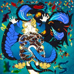 absurd_res all_the_way_through anal anal_sex anal_threading apode bracelet breast_piercing breast_size_difference breasts candy cetacean dessert dolphin draconcopode exposed_breasts food food_creature forked_tongue group hanging_breasts hi_res internal jewelry legless living_candy living_tail mammal marine naga nipple_piercing nipples oceanic_dolphin orca penetration piercing reptile ring_piercing scalie serpentine snake snake_hood snake_tail tail tongue toothed_whale trio trio_focus unusual_anatomy unusual_tail x-ray_view yonnixart