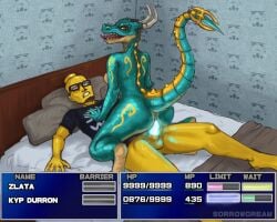 anthro cowgirl_position glasses horns kyp_durron legoman lizzard on_bed open_mouth sorrowcream star_wars stormtrooper tagme tail teal_skin tongue_out yellow_skin деградач злата_(деградач) матвей_крылов_(деградач)
