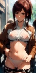 ai_generated anime attack_on_titan brown_eyes brown_hair sasha_braus shingeki_no_kyojin shingekinogirls