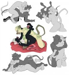 2026 5_fingers anal anal_sex anthro anthro_on_anthro anthro_penetrated anthro_penetrating anthro_penetrating_anthro anus ass backsack balls barefoot bent_legs biped black_body black_fur bodily_fluids bodyguard_position braided_hair buckteeth chokehold claws closed_eyes cum digital_media_(artwork) digitigrade doggy_style duo erection feet fingers from_behind_position from_front_position fur genital_fluids genitals glans hair hand_around_muzzle hand_on_another's_butt hand_on_another's_head hand_on_butt hi_res holding_partner hug humanoid_genitalia humanoid_penis intraspecies kneeling legs_up licking licking_lips looking_at_another looking_at_partner looking_at_viewer looking_back looking_back_at_viewer lying male male/male male_anthro male_penetrated male_penetrating male_penetrating_male mammal missionary_position multiple_images multiple_positions murid murine nude nude_anthro nude_male on_back on_front oral pawpads paws pechensen penetration penile penile_penetration penis penis_in_ass perineum pink_pawpads prone_bone_position rat red_bedding rimming rimming_male rodent saliva sex simple_background speed_bump_position standing standing_sex tail teeth toe_claws toes tongue tongue_out vein veiny_penis vek_(glockbang) whiskers white_background white_body white_fur white_hair wrestling