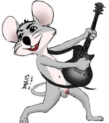 anthro anthro_only chuck_e_cheese chuck_e_cheese_(franchise) fur furry guitar mascot mouse mowba nude penis rodent whiskers