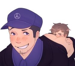 ass ass baseball_cap black_hair brunnette eating_ass facial_hair goatee iori_junpei junpei_iori kenji_tomochika looking_at_viewer male/male male_ass male_only meme_reference notgrimk p3 persona_3 rimming rimming_male smiling_at_viewer