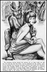 1boy 2girls apple bad_parenting big_breasts black_hair blowjob breasts choker cloak crown cum cum_in_mouth disney disney_princess disney_villains drugged drugs fat_male female fingerless_gloves grabbing_penis hat heart-shaped_pupils humbert_the_huntsman huntsman hypnosis jewelry kneeling laugh lingerie male mind_control miniskirt nipples penis red_lipstick red_nails ribbon short_hair snow_white_(disney) snow_white_and_the_seven_dwarfs speech_bubble stockings