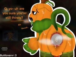 1boy aged_up ass ass_focus balls ballsack buttlovervr can can_in_ass dandy's_world dandys_world deadtoons gourdy_(dandy's_world) khaby_lame_mechanism leaf_tail leaves meme_in_the_background meme_reference object_in_ass object_insertion open_mouth orange_fur orange_skin penis pumpkin pumpkin_head red_penis roblox roblox_game self_upload soda_can sweat sweatdrop tail text tongue tongue_out
