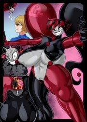 batman:_the_animated_series batman_(series) big_ass big_hair bimbo bimbo_body bimbofication bodysuit brain bulge clown clown_girl clown_makeup clownification corruption diceyboi drone droneification evil_grin grin harley_quinn harley_quinn_(classic) huge_breasts identity_death latex latex_corruption latex_suit latex_transformation liquid_latex living_latex mind_break mind_control personality_change quinnification rubber rubber_creature rubber_gloves rubber_suit rubber_transformation shiny_skin slime text thick_thighs transformation twintails