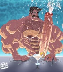 1boy big_penis buff cumshot gravity_falls hyper_muscles hyper_penis male male_only preston_northwest solo wet wet_body wolfiecanem