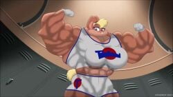 abs atariboy biceps breasts female hyper_muscles lola_bunny muscles muscular muscular_arms muscular_female muscular_legs muscular_thighs nipples pecs rabbit shorter_than_10_seconds tagme video