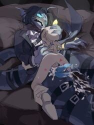 2_penises 2boys 3_arms 3_eyes already_uploaded anglerfish_boy asaichi balls bed belt black_hair black_jacket blue_eyes boy_on_top brown_scarf claws cum cuntboy cuntboy_sans_balls diphallia diphallism empty_eyes fins frills full_body hand_on_another&#039;s_back hand_on_another&#039;s_head head_fins heart herm hermaphrodite highres intersex jacket lying male maleherm merfolk merman multi_arm multi_eye multi_genitalia multi_limb multi_penis multiple_boys multiple_males on_back open_mouth penis penis_below_pussy pinky_ring pressure_(roblox) pussy pussy_tentacle repost scarf sebastian_solace sex shirt short_hair tail tentacle viewer_self-insert white_shirt yaoi