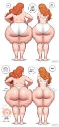 2girls ass ass_focus back_view bbw bbw_mom big_ass big_breasts big_thighs blue_eyes blushing bra_and_panties breasts bubble_butt cellulite english english_text enormous_ass fat_ass fellatrix female female_only gigantic_ass huge_ass huge_thighs hyper hyper_ass hyper_asscheeks hyper_thighs light-skinned_female light_skin long_hair mary_lou_(fellatrix) mature mature_body mature_female mature_figure mature_woman milf mommy mother_and_daughter orange_hair original peggie_sue_(fellatrix) red_hair round_ass suzie_q_(fellatrix) thick thick_ass thick_thighs thighs viewed_from_behind voluptuous voluptuous_female wide_hips