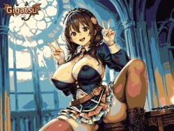 ai_assisted ai_generated animated animation aseprite_(artwork) gigatsu kono_subarashii_sekai_ni_shukufuku_wo! limited_palette looking_at_viewer pixel_animation pixel_art seductive seductive_pose twitching yunyun_(konosuba)
