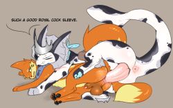 anal anal_sex ass bite buizel clenched_teeth duo eeveelution english_text feral feral_on_feral feral_penetrating generation_1_pokemon generation_4_pokemon male male/male neck_bite nintendo notsafecat penetration pokemon pokemon_(species) royalty soggy_(soggybuizel) stretched_anus teeth text vaporeon