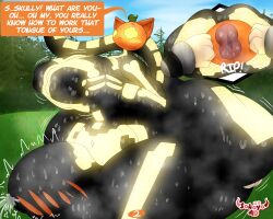 3_toes 4_fingers 5:4 alternative_fashion animal_humanoid anthro anus arm_warmers armwear ass balls beanie big_anus big_balls big_breasts big_butt big_penis blush blush_lines bodily_fluids bodily_fluids_on_penis bodysuit bone bottomwear breasts butt_grab butt_squeeze butt_squish calico_cat calico_cat_humanoid calico_pattern cat_humanoid clothed clothing domestic_cat duo emo english_text epic_games feet felid felid_humanoid feline feline_humanoid felis female fingers flustered food for_a_head forest forest_background fortnite fortnite:_battle_royale fruit fur futa/futa futanari gaping gaping_anus genital_fluids genitals goth hand_on_butt hat headgear headwear hi_res huge_balls huge_breasts huge_butt huge_cock humanoid hyper hyper_balls hyper_genitalia hyper_penis intersex intersex/intersex leaking_precum mammal mammal_humanoid meow_skulls mottled multicolored_body multicolored_fur musk musk_cloud musky_balls musky_butt musky_penis nature nature_background object_head onomatopoeia pants penis piercing plant precum precum_on_penis precum_squirt precum_string precum_through_clothing puffy_anus pumpkin pumpkin_head shirt shocked skeleton skeleton_bodypaint skinsuit sokoyo_owo sound_effects speech_bubble spice_(fortnite) spontaneous_erection spread_anus spreading squeezing squish standing surprised surprised_face sweat sweaty_balls sweaty_butt sweaty_genitalia tail text thick_thighs tight_clothing tight_fit toes topwear torn_bodysuit torn_bottomwear torn_clothing torn_pants tree wet wet_clothing yellow_eyes