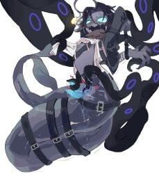 1boy 2_penises 3_arms 3_eyes already_uploaded anglerfish_boy asaichi belt black_hair black_jacket blue_eyes blush brown_scarf clothes_lift colored_skin cuntboy cuntboy_sans_balls curtained_hair diphallia diphallism empty_eyes grey_skin herm hermaphrodite highres intersex jacket male male_focus maleherm masturbation merfolk merman multi_arm multi_eye multi_genitalia multi_limb multi_penis open_mouth penis penis_below_pussy pressure_(roblox) pussy pussy_juice pussy_tentacle repost scarf sebastian_solace shirt shirt_lift short_hair solo stomach tail tentacle vest white_shirt