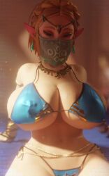 10_seconds 1boy 1girls 2025 3d 3d_animation 3d_background 3d_model animated big_breasts big_thighs bikini bikini_bottom bikini_top blonde_hair blue_eyes bottopbot2 bouncing_breasts breasts ear_piercing earrings extreme_size_difference female female_focus gerudo_outfit gerudo_veil huge_breasts huge_thighs hylian hylian_ears hyper_breasts large_breasts larger_female light-skinned_female light-skinned_male light_skin macro micro_bikini micro_male nintendo plump plump_breasts princess_zelda princess_zelda_(scrag_boy) scrag_boy_(model) short_hair shorter_than_10_seconds smaller_male sound swimsuit tears_of_the_kingdom text the_legend_of_zelda thick_thighs thighs veil vertical_video video yellow_hair zelda_(tears_of_the_kingdom)