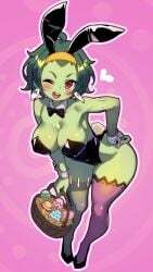 1girls big_breasts bondage breasts bunnysuit curvy emale female female_focus female_only green_body green_hair green_skin hairband large_breasts life_is_pi only_female red_eyes rottytops shantae shantae:_half-genie_hero shantae_(character) shantae_and_the_pirate's_curse shantae_and_the_seven_sirens wayforward zombie zombie_girl