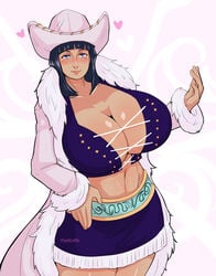 1girls 2020 big_breasts black_hair breasts breasts_bigger_than_head cleavage cowboy_hat female female_only gigantic_breasts hips huge_breasts long_hair miss_all_sunday nico_robin nipples nipples_visible_through_clothing one_piece pinkkoffin pre-timeskip solo solo_female solo_focus top_heavy wide_hips