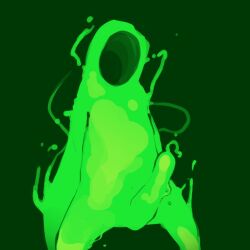 1boy 2017 2d 2d_(artwork) artist_request big_penis cock front_view green_background green_body high_res highres huge_cock legs_spread male male_only no_visible_face non-human nuclear_throne palace_guardian penis presenting_penis radiation radioactive radioactive_waste solo_male source_request spreading_legs