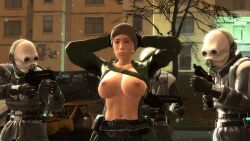 arms_behind_back at_gunpoint breasts citizen giving_in giving_up half-life half-life_2 rebel shy surrendering