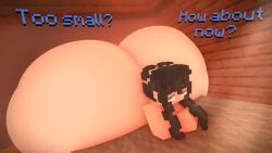 1girls animated ass_bigger_than_body ass_bigger_than_head ass_bigger_than_torso butt_expansion cappuccinodrinker colossal_ass growth hyper hyper_ass meat_wall_(body_type) minecraft no_sound tagme text video wiggling_ass