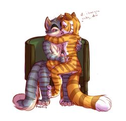 2boys calvin_mcmurray freckle_mcmurray grey_fur incest incest_(lore) incest_play lackadaisy male male/male male_only masturbating masturbating_other masturbation orange_fur rocky_rickaby striped_fur stripes therabbitd