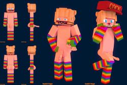 1boy 3d ass blonde_male blue_eyes erect_penis femboy gay gloves human_male iamcringe male masked_male mine-imator minecraft rainbow_clothing sam_lejosky_(iamcringe) stockings tagme white_skinned_male