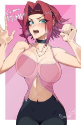 1girls bare_arms bare_shoulders big_breasts blue_eyes blush breast_press clothed clothing code_geass color female female_focus female_only hi_res kallen_stadtfeld large_breasts light-skinned_female light_skin mirror open_mouth orouu pressed_on_glass red_hair short_hair solo solo_female sweat tagme