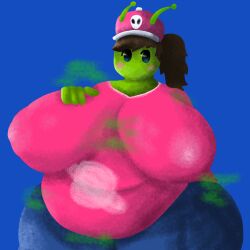 alien alien_girl alien_humanoid big_breasts breasts chubby chubby_female clothed fat massive_breasts musk smell stumble_guys