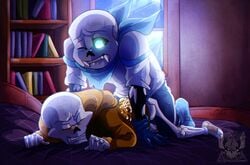 2boys 2d artist_request bedroom blue_eyes brothers clothed cum cum_in_ass cum_inside fangs gay humanoid incest male male_only papyrus_au sans sans_au sex tagme tagme_(artist) underswap underswap_papyrus underswap_sans undertale_(series) undertale_au undertale_fanfiction