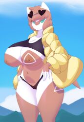 anthro big_breasts breasts dullyarts female latias pokemon pokemon_(species) thick_thighs wide_hips