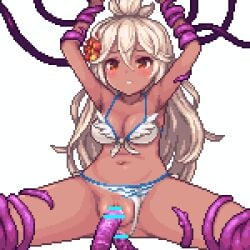 1girls 3rd_party_edit anal animated armpits bar_censor bikini bikini_bottom_aside bouncing_breasts breasts censored clothing_aside cygames dark-skinned_female dark_skin double_penetration edit edited female gif granblue_fantasy long_hair lowres medium_breasts official_alternate_costume penetration restrained sb_(coco1) simple_background solo_focus sped_up swimsuit tentacle tentacle_dp tentacle_sex vaginal_penetration white_background white_bikini white_hair zooey_(granblue_fantasy) zooey_(summer)_(granblue_fantasy)