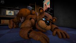 2boys 3d animatronic ass bear brown_body brown_skin faceless_male five_nights_at_freddy's five_nights_at_freddy's_(2014) fnaf freddy_(fnaf) from_behind furry gay human humanoid looking_pleasured male male/male male_only night_guard_(fnaf) nsg_editor rimming sex