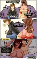 1boy 1boy1girl 1girls adopted_son adoptive_mother after_sex after_sex afterglow bed big_breasts breast_grab breasts brown_hair comic comic_page comicomryu delicia_(comicomryu) female game_controller grabbing grabbing_breasts honky huge_breasts implied_sex incest instant_loss_2koma male milf mother mother_and_son ntr nude_female playing_videogame preteen_boy_mature_female ryumxr son spanish_text text text_bubble toretto_(comicomryu) translated very_younger_male