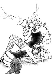 2boys bruno_buccellati bunny_ears bunnysuit cigarette crossdressing high_heels jojo's_bizarre_adventure leone_abbacchio male male/male male_only smoking vento_aureo