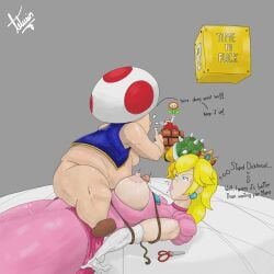 1boy 1girls angry angry_expression angry_face annoyed big_breasts big_butt big_penis blue_eyes bored bowser cheating fat_man letusin mario mario_(series) nasty nintendo princess princess_peach pubes pubic_hair super_mario_bros. toad_(mario) ugly_man wtf yellow_hair