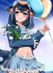 black_hair blue_eyes breasts female lilnoot_(vtuber) penguin_girl short_hair virtual_youtuber