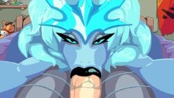 animated auroth_the_winter_wyvern blowjob fattmana female pixel_art tongue