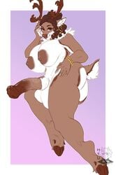 1futa anthro antlers areolae ari_(fsnapa) ass bedroom_eyes big_breasts big_penis breasts cervine deer erection eyebrow_piercing furry futa_only futanari half-closed_eyes hand_on_hip hooves horsecock huge_cock hyucaze jewelry large_penis looking_at_viewer navel_piercing nipples on_side penis seductive simple_background smile solo thick_thighs thighs