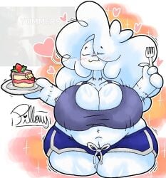 1girls 2025 breasts cake eating_cake female female_only oc original_character pillowyf slice_of_cake tagme tagme_(character) thighs