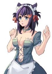 black_hair blue_eyes breasts female lilnoot_(vtuber) penguin_girl short_hair virtual_youtuber