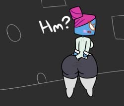 big_butt blue_skin glasses mario_(series) nastasia nintendo paper_mario pink_hair secretary super_paper_mario thick_thighs