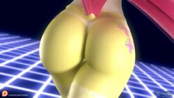 1girls 3d animated anthro ass ass_focus bubble_butt butt butt_crack eqamrd female female_only fluttershy_(mlp) friendship_is_magic furry g-string hasbro my_little_pony sfm solo straight_hair tail thong walking