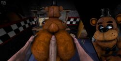 2boys 3d animatronic ass back_view bear erection first_person_view five_nights_at_freddy's five_nights_at_freddy's_(2014) fnaf freddy_(fnaf) from_behind furry gay human looking_back male male/male male_only night_guard_(fnaf) nsg_editor penis pov