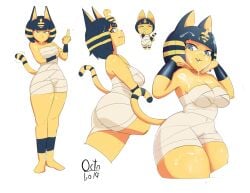 2020 absurd_res animal_crossing ankha ankha_(animal_crossing) anthro ass bangs biped black_lips black_nose blue_hair bob_cut bodily_fluids bodysuit breasts chibi clothed clothing compression_artifacts cum cum_in_hair cum_on_chest cum_on_face cum_on_leg cum_on_lips domestic_cat eyeliner felid feline felis female form_fitting frown frowning_at_viewer genital_fluids gesture hair hand_under_chin hi_res lips looking_at_viewer makeup mammal markings medium_breasts middle_finger multiple_images narrowed_eyes navel_outline nintendo octobola open_mouth open_smile pose signature simple_background skinsuit smile solo standing striped_markings striped_tail stripes tail tail_markings tail_motion thick_thighs tight_clothing uraeus white_background wide_hips wraps