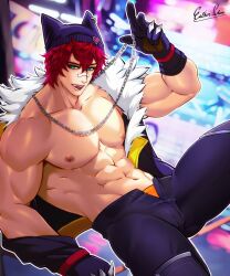 abs chest heartsteel_series heartsteel_sett league_of_legends male male_focus male_only muscular muscular_arms muscular_male muscular_thighs nipples open_pants pants pants_open pecs pectorals sett solo solo_focus solo_male underwear visible_underwear