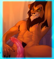 anthro armpit_hair armpits asheraart balls boner disney erection furry lion male male_only mane nude penis scar scar_(the_lion_king) scar_across_eye solo solo_male the_lion_king