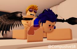 2boys 3d big_cock big_penis blue_hair compulsivesb gay gay_anal gay_domination gay_sex hotel hotel_room male penetration roblox robloxian scythe self_upload tagme weapon wings x-ray yellow_hair