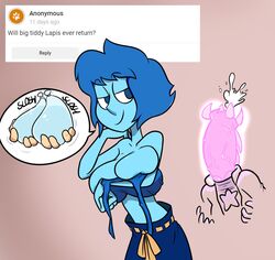 ask_me_anything big_breasts cartoon_network female_focus lapis_lazuli_(steven_universe) pink_steven steven_quartz_universe steven_universe steven_universe_future terrible_the_drawfag topless