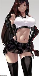 1girls big_breasts breasts cleavage female final_fantasy final_fantasy_vii fully_clothed kilalesi large_breasts looking_at_viewer solo thigh_highs thighhighs tifa_lockhart