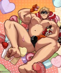 1boy bara bara_tits barazoku bulge chubby daydreamerjim fatgum gay holidays jimsdaydreams male male_focus male_nipples male_only manly muscular_male my_hero_academia nipples solo solo_male taishiro_toyomitsu thong toyomitsu_taishirou underwear valentine's_day yaoi